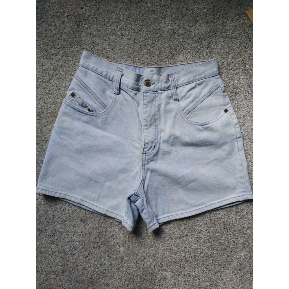 Vtg USA 80 90s Steel Jeans Jorts Light Wash High Waisted Denim Mom Shorts Sz 11